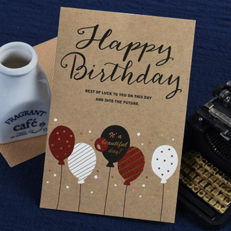 Vintage Birthday Cards Business Kraft Happy Birthday Greeting Cards Message Cards Party: hbd 03