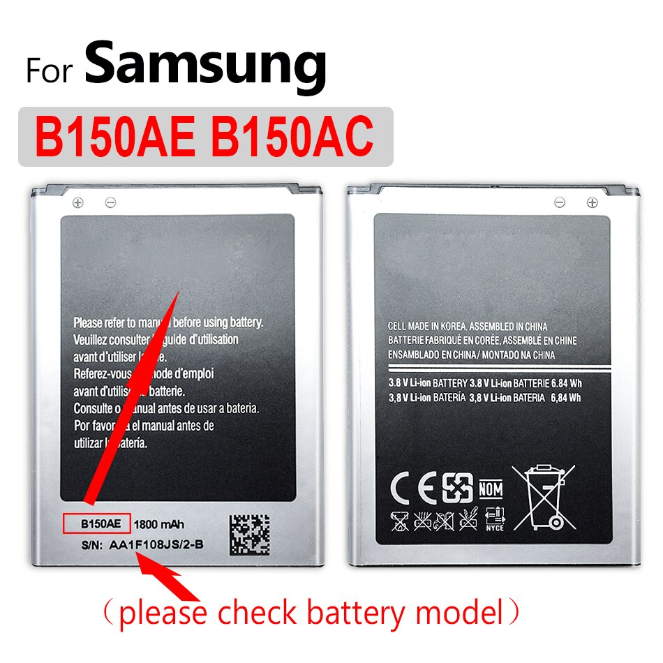 • Batteria EB-BJ120CBE per Samsung Galaxy mini GT S5570 S5250 S5330 S5750 S7230 T499 J120F J250F J260F G530H: B150AE B150AC