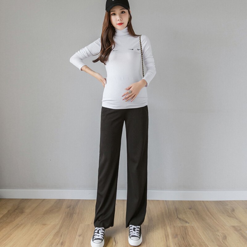 ENXI Solid Color Maternity Trousers Pregnancy Clothes Regular Pants Summer Women Pants For Pregnant Women Maternity Clothing