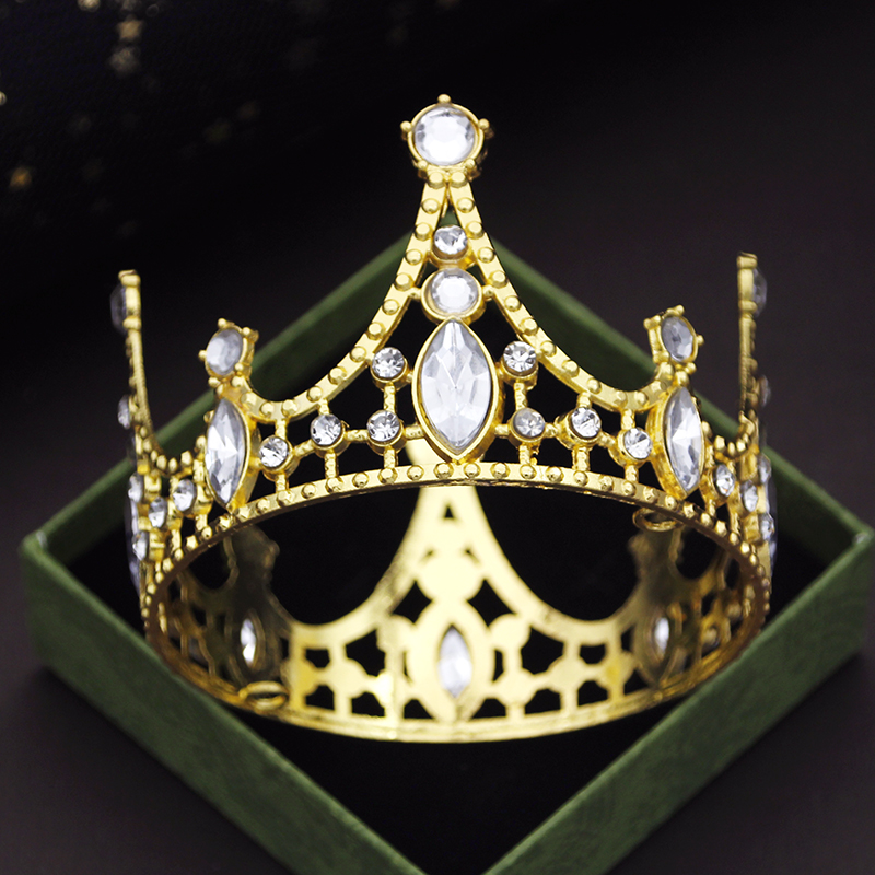 Party Prom Verjaardagstaart Kroon Kleine Tiara's voor Pop Groen Roze Diadeem Bruids Bruiloft Haar Sieraden Tiara's Hoofdornamenten: Antique Bronze Plated
