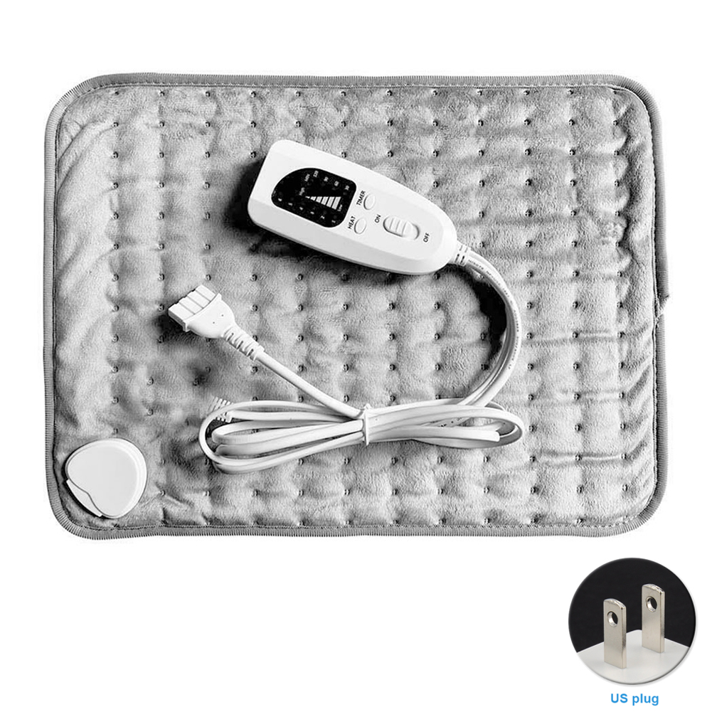 Manta eléctrica de 40x30cm para calentar el Abdomen, almohadilla temporizador de invierno, almohadilla de fisioterapia inteligente para cintura, temperatura ajustable, calor en el cuello: US Plug