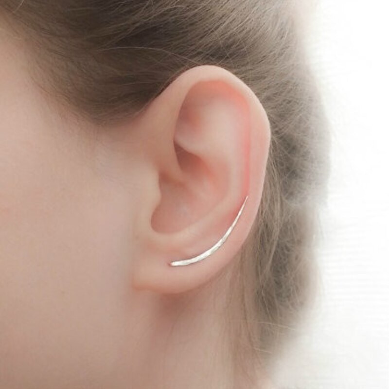 Pendientes de plata de ley 925 para mujer, aretes trepadores minimalistas hechos a mano, joyería,