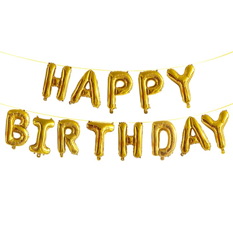 16 inch Letters HAPPY BIRTHDAY Foil Balloons birthday party decorations kids balls Alphabet Air Balloons Baby Shower Supplies: Gold