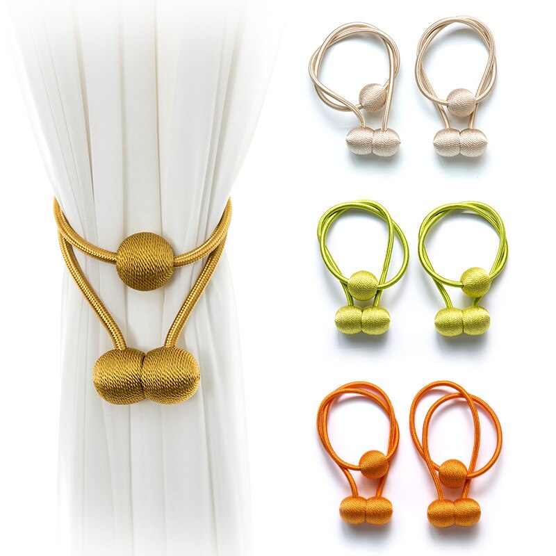 Magnetiska gardinbindningar klämmor legering stickmönster slipsspännen klämmor gardinbindningsring baksidor med kulmagnet