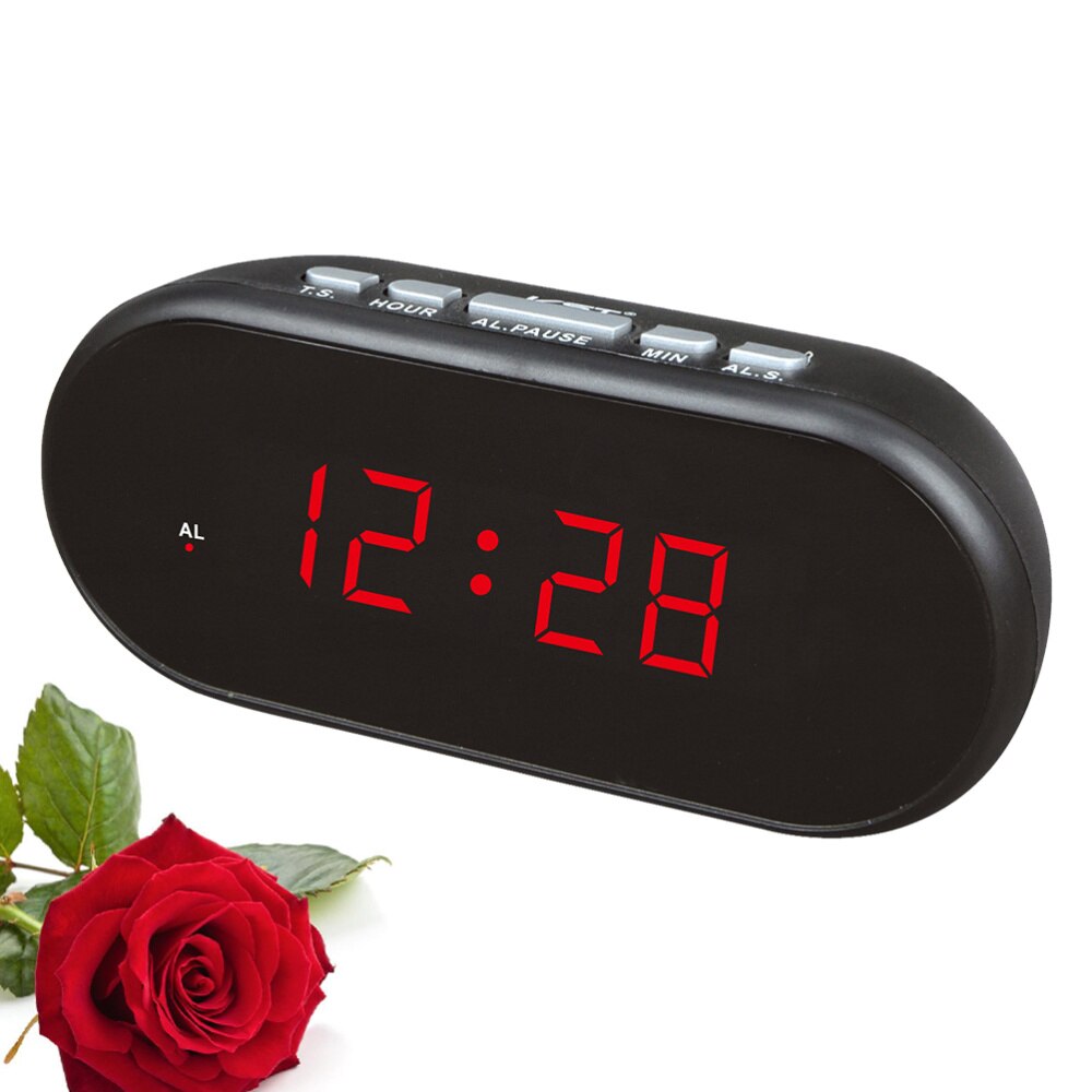 USB LED Alarm Clock Clock Multi-Function Digital Alarm Clock for Home School (Red)