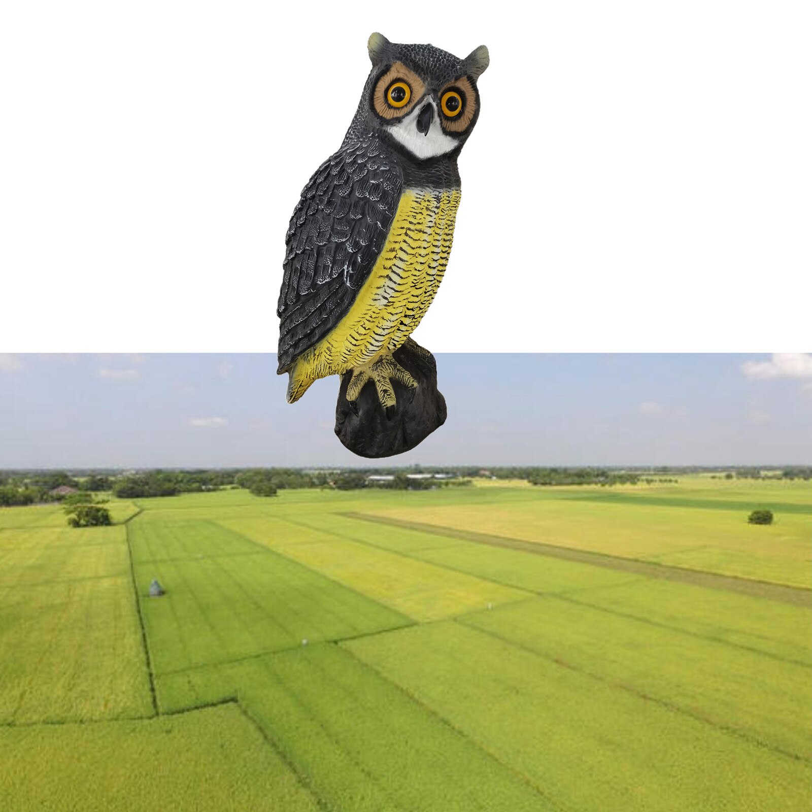 Large Plastic Owl Statue Bird Deterrent Decoy Scarecrow for Garden Farm
