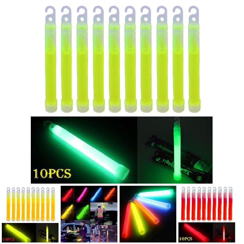 Barra luminosa de 6 pulgadas para productos químicos, barra de luz multicolor para decoración de emergencia, acampada, fiestas, clubes, suministros químicos fluorescentes, 10 unids/lote