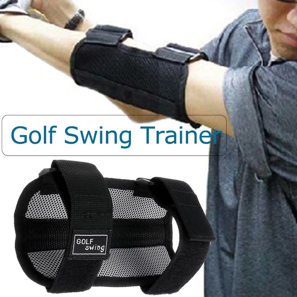 Golf Swing Training Aids Elbow Brace Arc Corrector Swing Training Straight Practice Golf Arm Bending Alarm Wrist Band