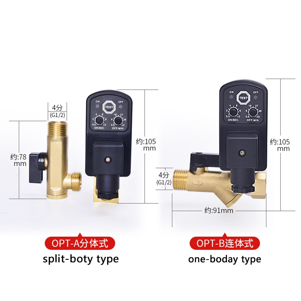 1/2inch DN15 AC 220V Electronic Timed 2way Air Compressor Gas Tank Automatic Drain Valve Valve Solenoid