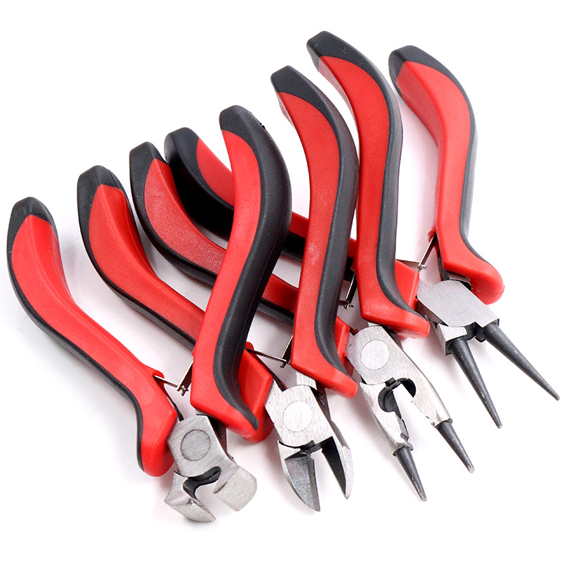 1 pieza, herramientas de mano multifuncionales, alicates de joyería, equipo redondo, extremo de punta, alicates de corte para accesorios hechos a mano