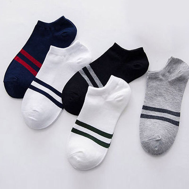 10 paires femmes hommes chaussettes rayure coton court cheville respirant pour le sport en cours d'exécution H7JP: Default Title