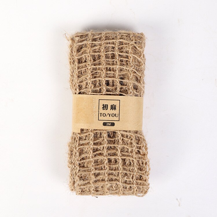 2m/ rullar naturligt festhantverk bröllopsband inslagning hampaband jute säckväv gör det själv festivaltillbehör festivaldekoration: I3-21 5 cm x 2m
