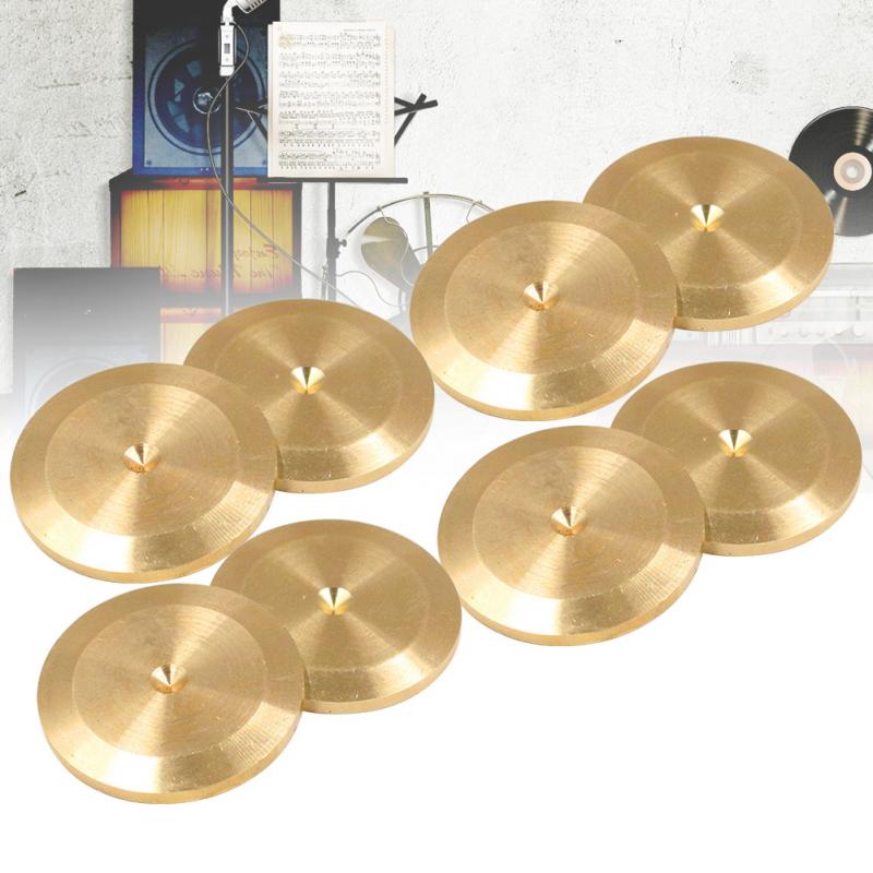 8pcs Copper Alloy Audio Accessories Speaker Spike Pad Isolation Feet Turntable Recorder Protective Stand Multipurpose Base Home