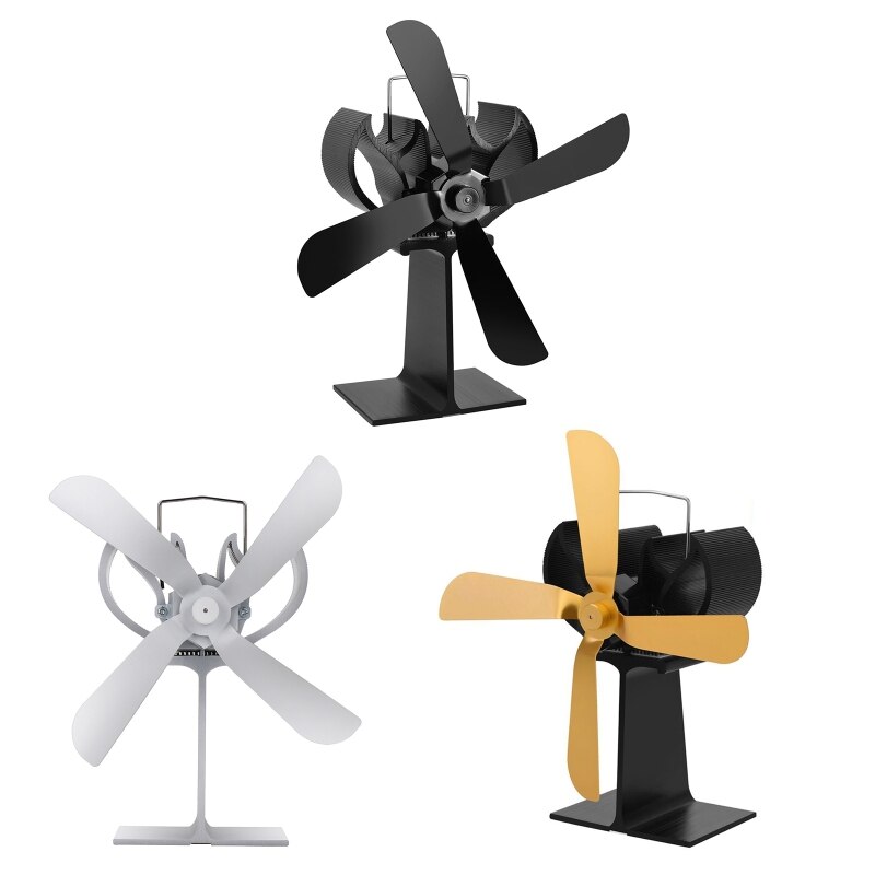 4 Bladen Warmte Aangedreven Kachel Ventilator Voor Hout Log Brander Heater Haard Brandstofbesparing Rustig Ecofan Efficiënte