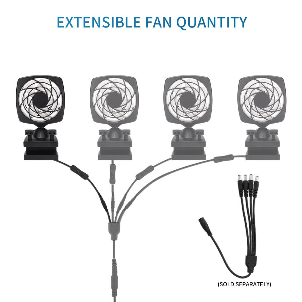 Fish Tank Cooling Fan Universal Adjustable Speed Aquarium Plant Shrimp Tank Expandable Multi Head temperature Control