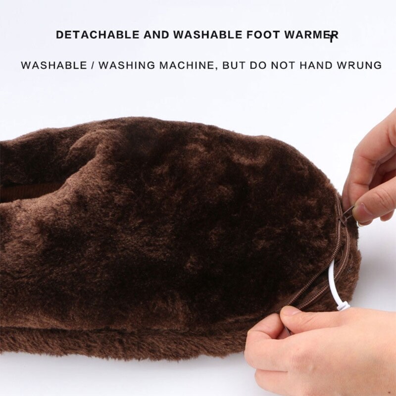 Practical Home Heating Shoes Electric Heated Slipper USB Soft Portable Winter Foot Warmer