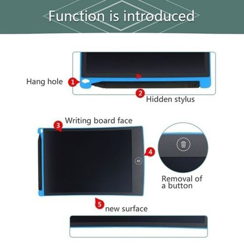 Elektronisk tegnebræt lcd-skærm skrivetablet digital grafisk tegnetabletter elektronisk håndskrift pad bord 8.5 tommer