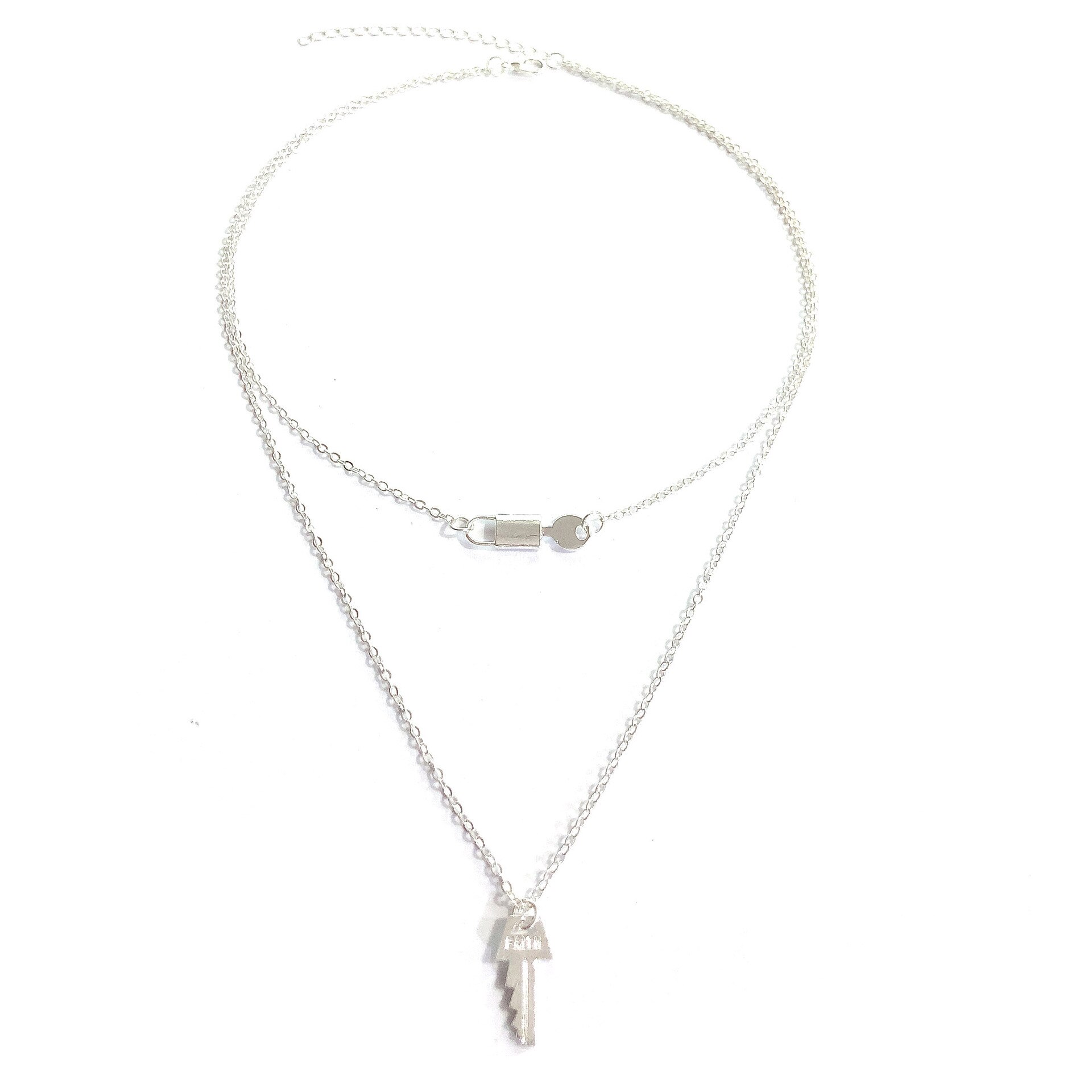 Neue Halskette Schmuck Multi-schicht Halskette Schlüssel Schloss retro ErkläSprosse Halskette gotisch Halskette Frauen