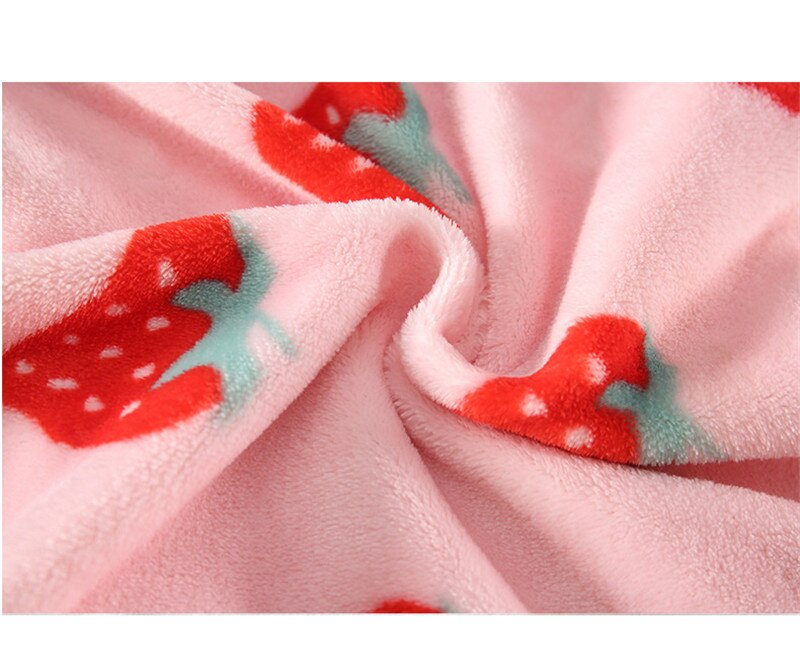 Pajamas for Toddler Girl Strawberry Flannel Pijamas Kids Warm Sets Baby Sleepers Teens Winter Sleepwear Nightgown Nightclothes 5
