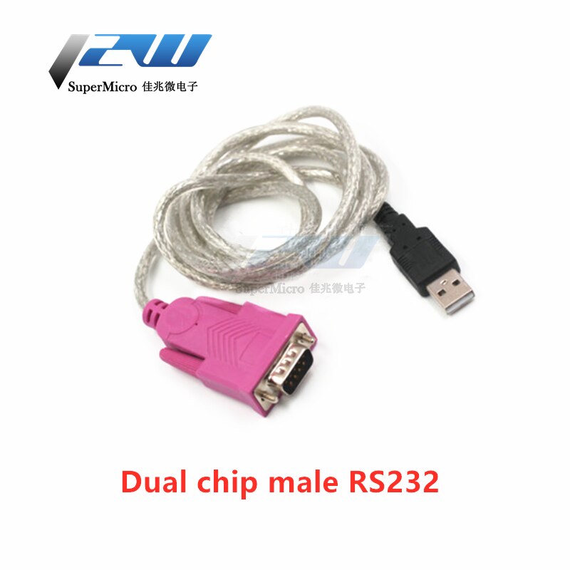 Usb til seriel port 9- pin til  rs232 ni-pin serielt kabel datakabel com port hl -340 chip converter: Dobbelt han  rs232