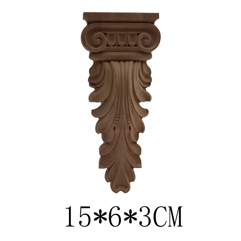Ornamental Antique Exquisite Wood Carving Lines Stigma Wood Decal Wood Applique Floral Long Leaves Wooden Furniture Feet Cabinet: D19-2