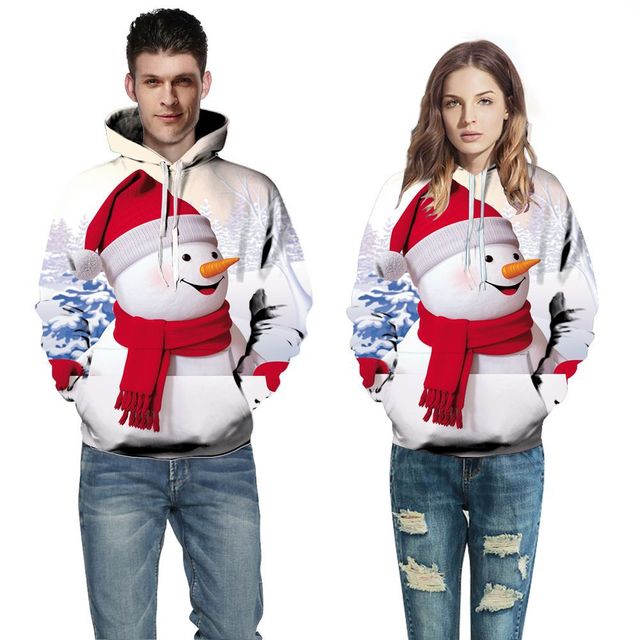 Män kvinnor jul 3d tryckta tröjor polyester skateboard hoodie xmas halloween huva streetwear tröjor kläder: Ql -6101 / Sm