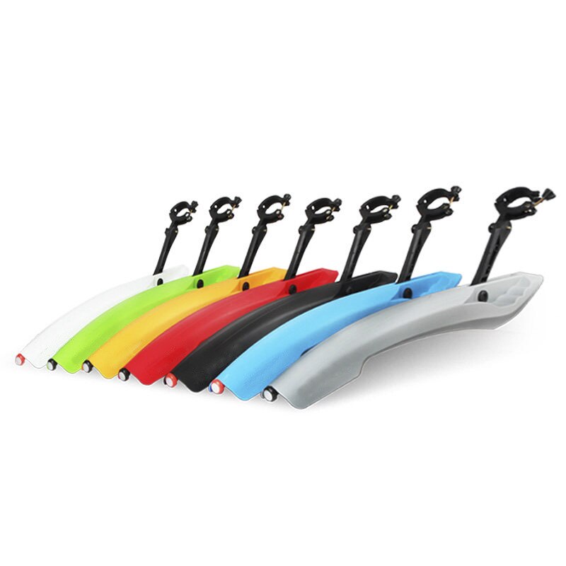 Guardabarros para bicicleta con luz trasera LED, ajustable, 5 colores, fácil de instalar