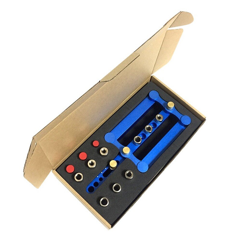 Zelfcentrerende Dowelling Jig Metric Pluggen 6/8/10Mm Boren Voor Houtbewerking Houtbewerking Joinery punch Locator Tool