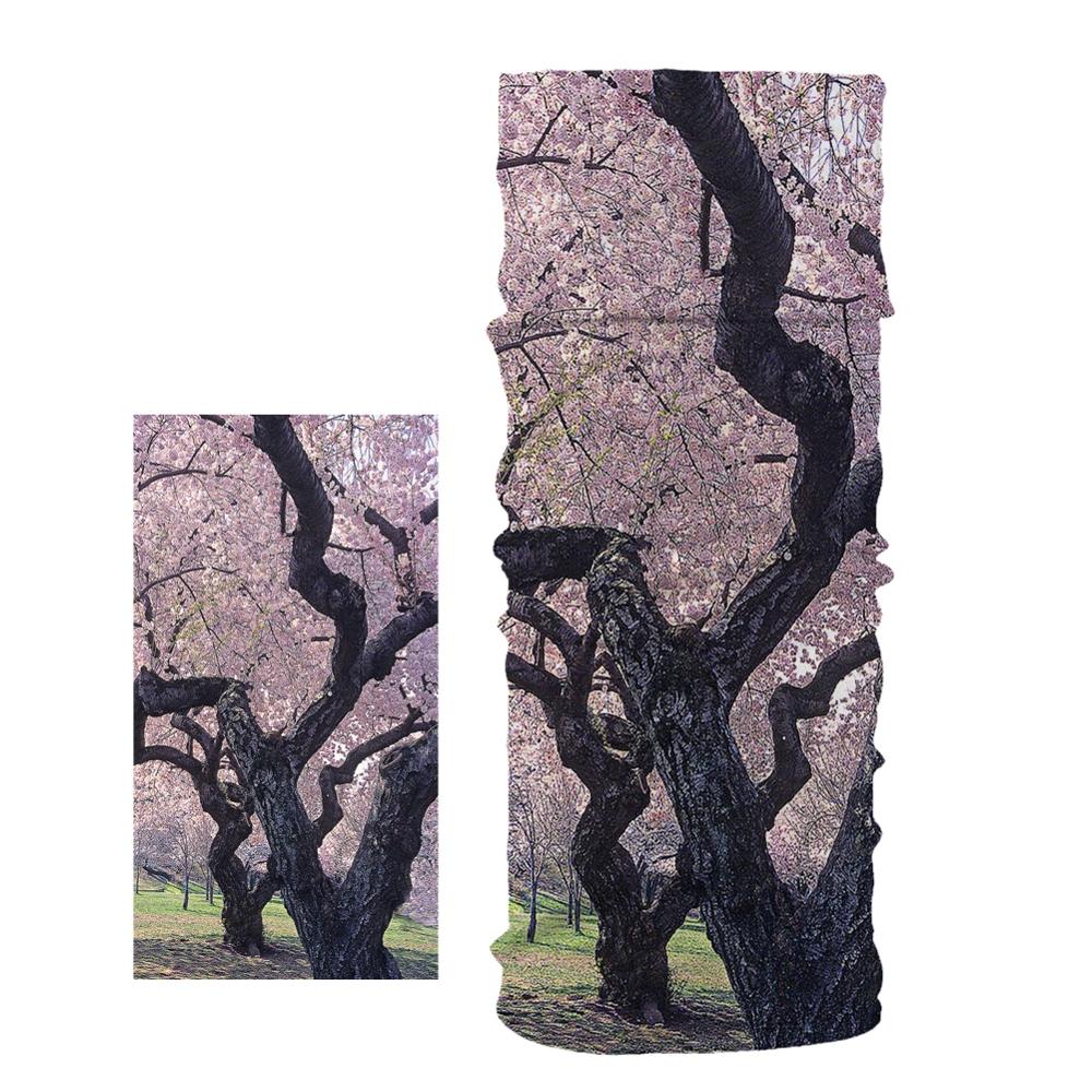 Natuurlijk kersenboompatroon hoofd/gezicht/masker nek bandana sjaal dual-use magische buis hoofddoek wielersport hoofddeksel tulband