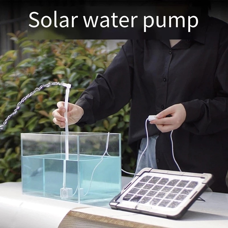 Weiting Aquarium Solar Water Pump USB Fish Tank Ultra Quiet Mini Small Micro Filter Circulating Fish Pond Submersible Pump 8W