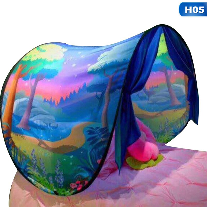 Bed Foldable Starry Sky Dream Tent With Light Storage Pocket Children Sleeping Foldable Mattress Tent Tent