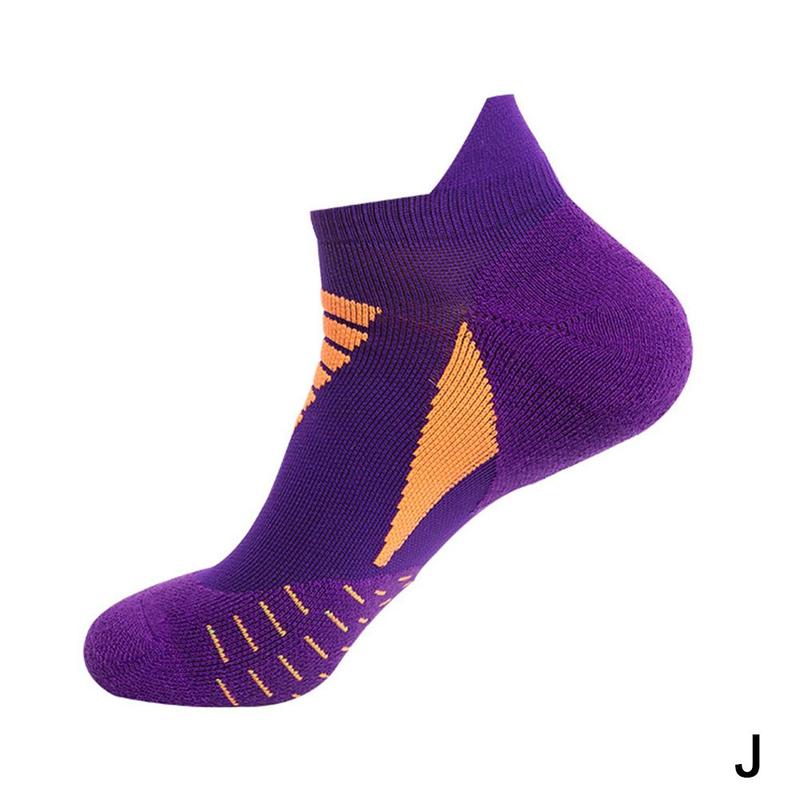 1Pair Cycling Thicken Men Basketball Socks Deodorant Quick-drying Breathable Running Male Sports Long Tube Sock: short Purple