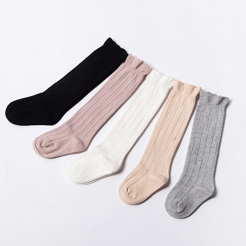 Baby Solid Baby Knie Hoge Kousen Baby Jongens Meisjes Katoen Warm Houden Lange Kousen Plain Kids Zachte Stijl Been warmer