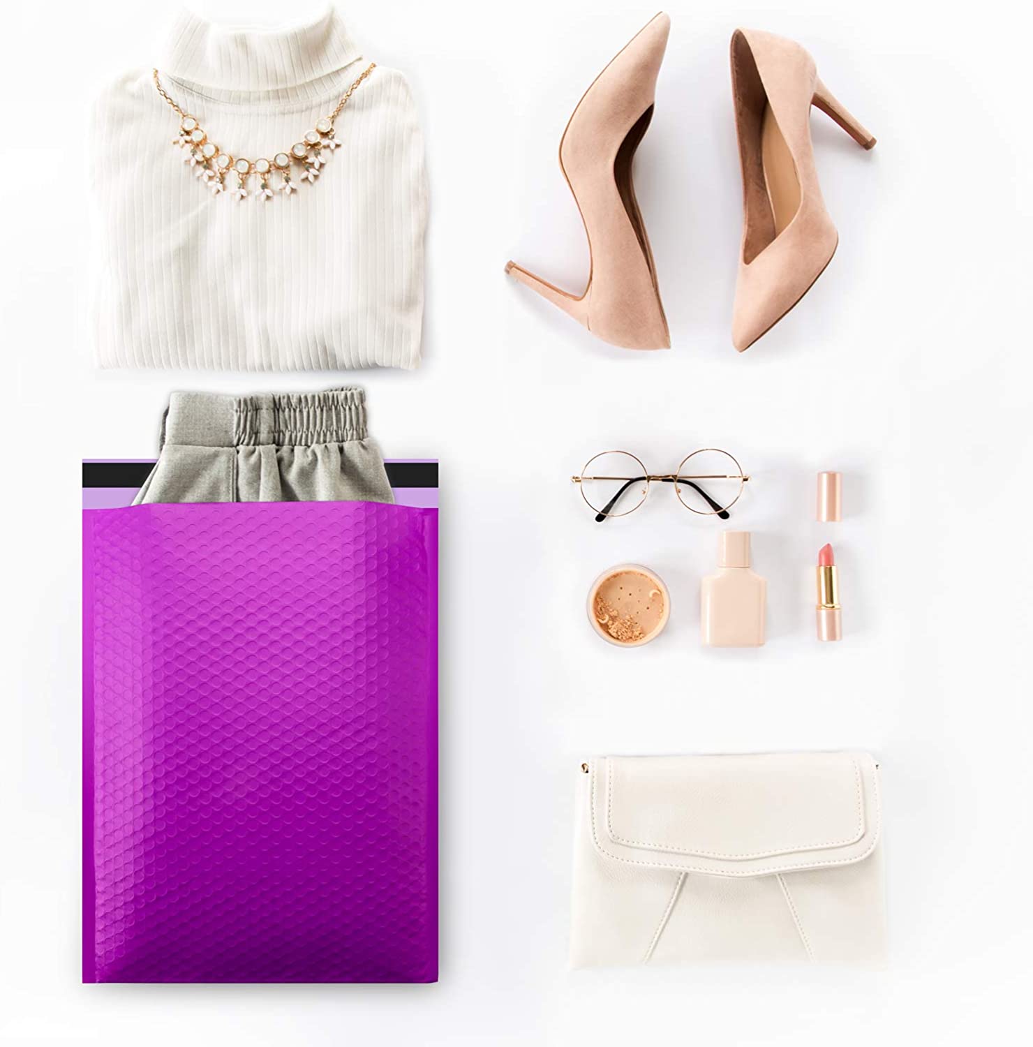 Purple Bubble Mailers Bubble Poly Mailers Packaging for Small Business, Self-Seal Bags, Packaging Bags, Padded