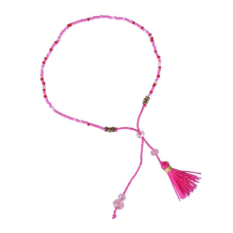 KELITCH Miyuki Samen Perlen Armbänder Quaste Freundschaft Armbänder Einstellbare wickeln Armbinde Charme Kristall Armbinde Armreifen: AZX029E