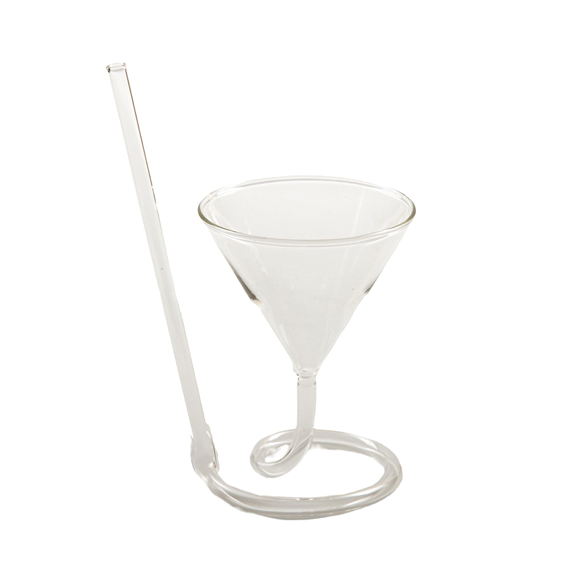 Spiral- Cocktail Glas drehbar Martini kreative lang Schwanz Cocktail Stroh Weinglas für Bar Party Versorgung Barware: Ursprünglich Titel