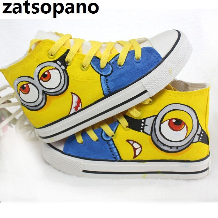 Damesko sommer håndmalede lærredssko doodle splash-blæk prik snøring lav dame flad tenis feminino loafers zapatos mujer