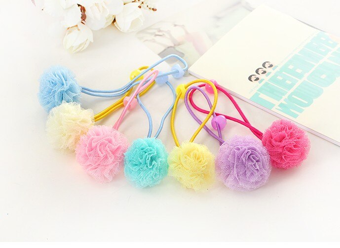 250 stk tilfældige mix farver mini 2.5cm 1 tommer tyl puffs tyl pom pom til piger halskæde hårtilbehør gør det selv
