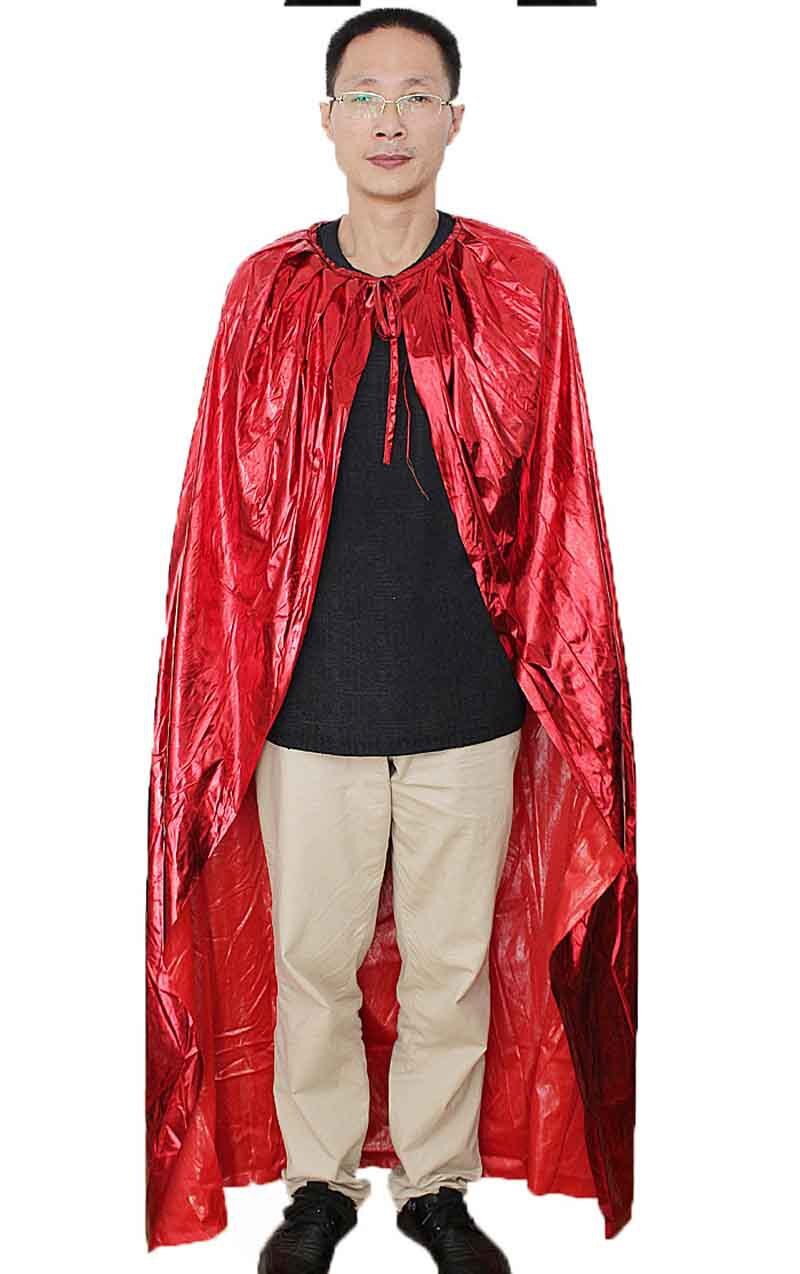 ,140cm röda, silver, svart rosa, guld, jul halloween fest mantel cape, skålla guld kläder: Röd kappa