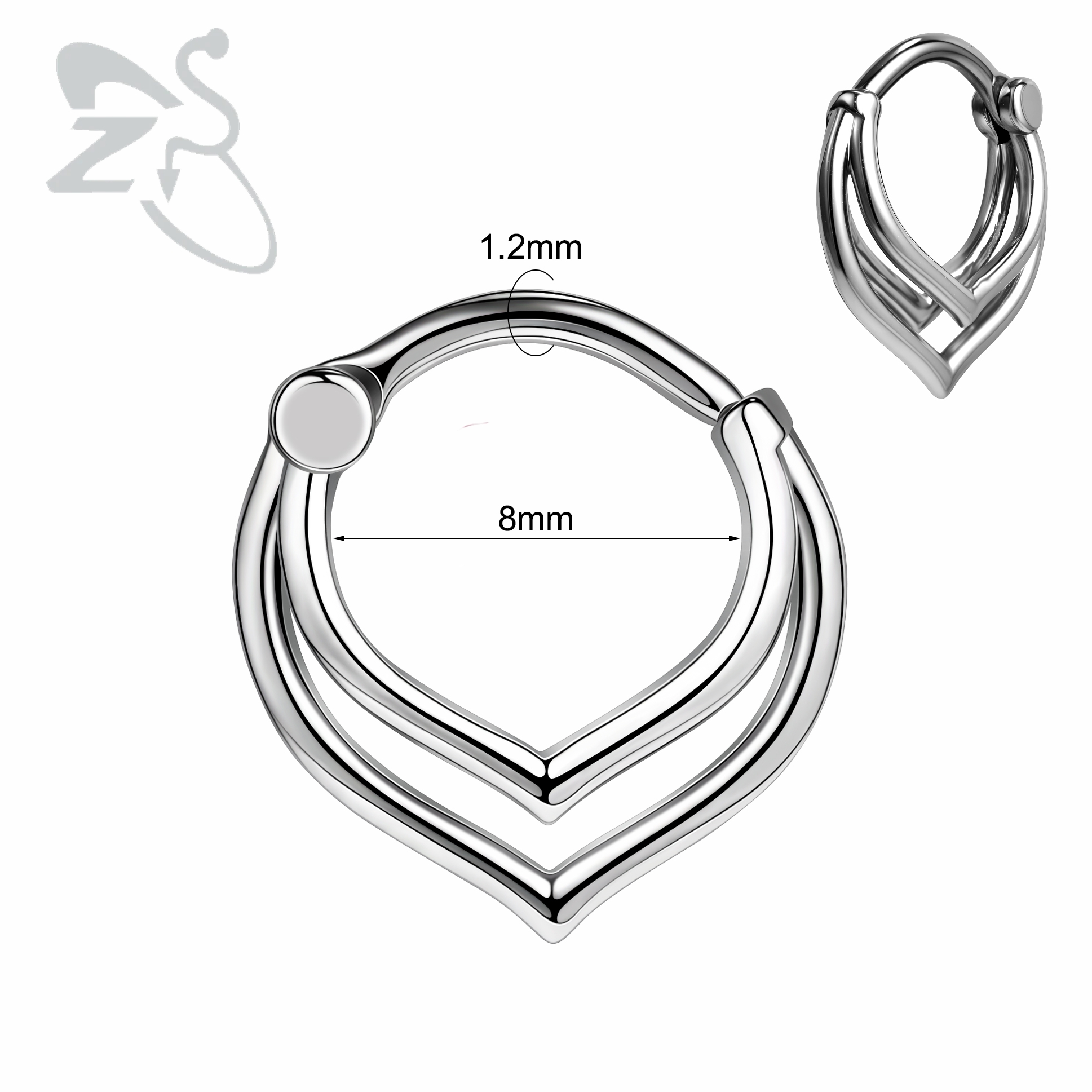 ZS 1PC serpent citrouille chauve-souris nez Piercing couleur noire Septum anneau acier inoxydable nez Clicker oreille Helix Cartilage Piercings 16G: Pistolet noir plaqué