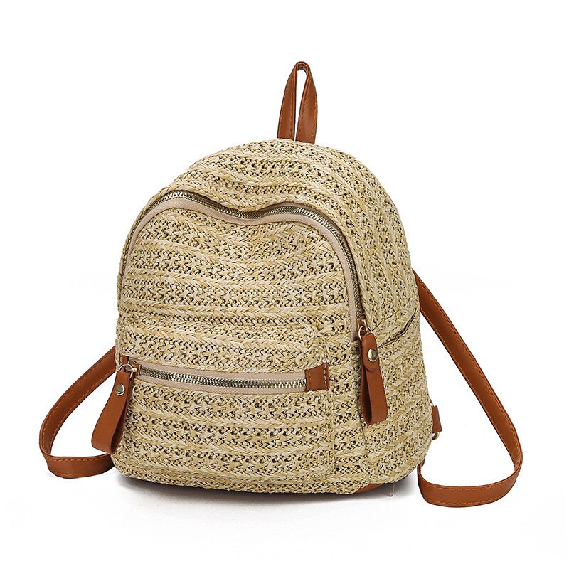 RanHuang New 2021 Summer Fashion zaino in paglia da donna zaini piccoli borse da spiaggia borse da viaggio Beige mochila feminina