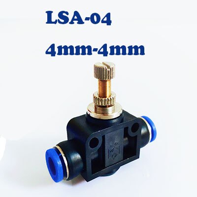 Pneumatic Fitting Airflow Regulator 6mm 8mm 10mm OD Hose Tube Gas Flow Adjust Valve Connector Fitting Air Speed Control Crane: LSA-04