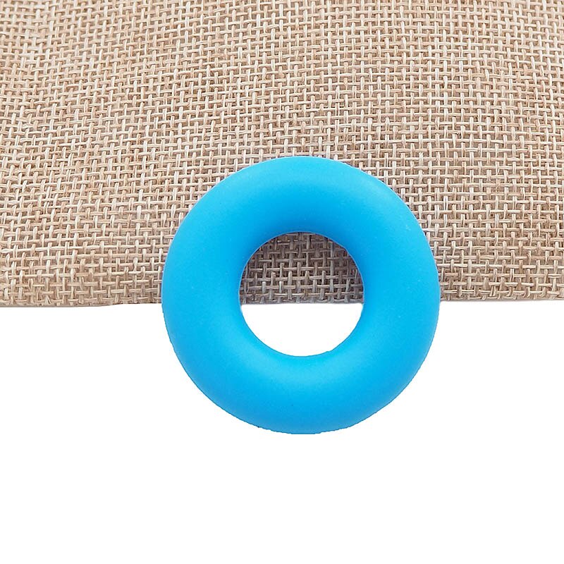 Chenkai-anneau de dentition Silicone sans BPA | Perles de donuts pour bébé, pour la fabrication bricolage, accessoires de jouets, 50 pièces: SkyBlue