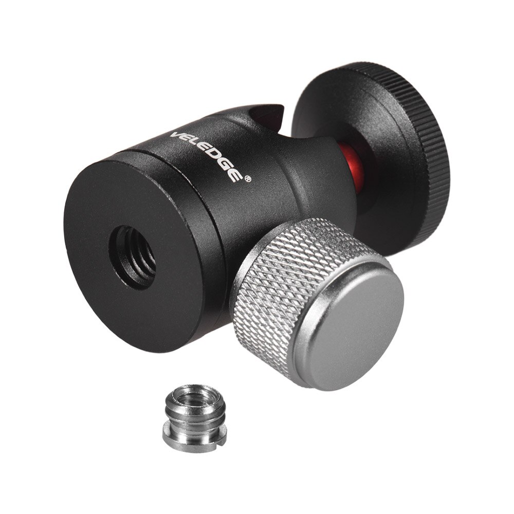 Veledge-mini tripé com cabeça de esfera, adaptador de liga de alumínio, 360 graus, com 1/4 ", furo para parafuso, para monitor de vídeo, luz led, speedlite