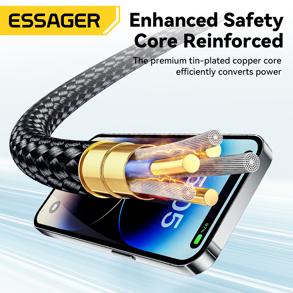 Essager Digital Display Cable USB Type C Cable for iPhone14 13 12 11 Pro Max PD 29W Fast Charging Wire for iPhone Charger Cable