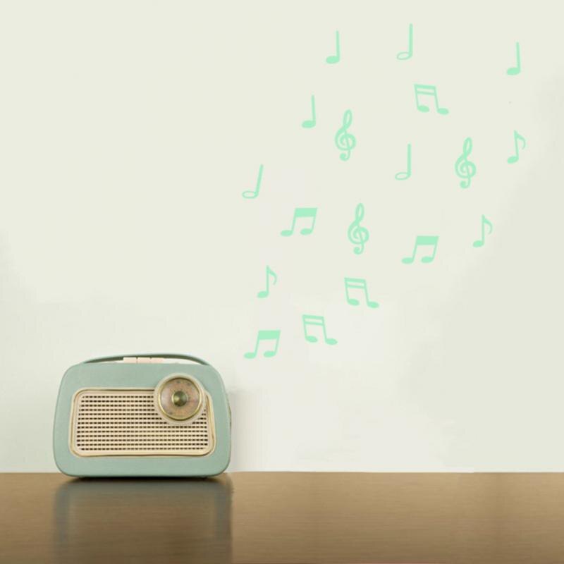 2PC Luminous Music Notes Wall Sticker Music Notes Wall Sticker Home Living Room Kitchen Bathroom Luminous Wall Stickers