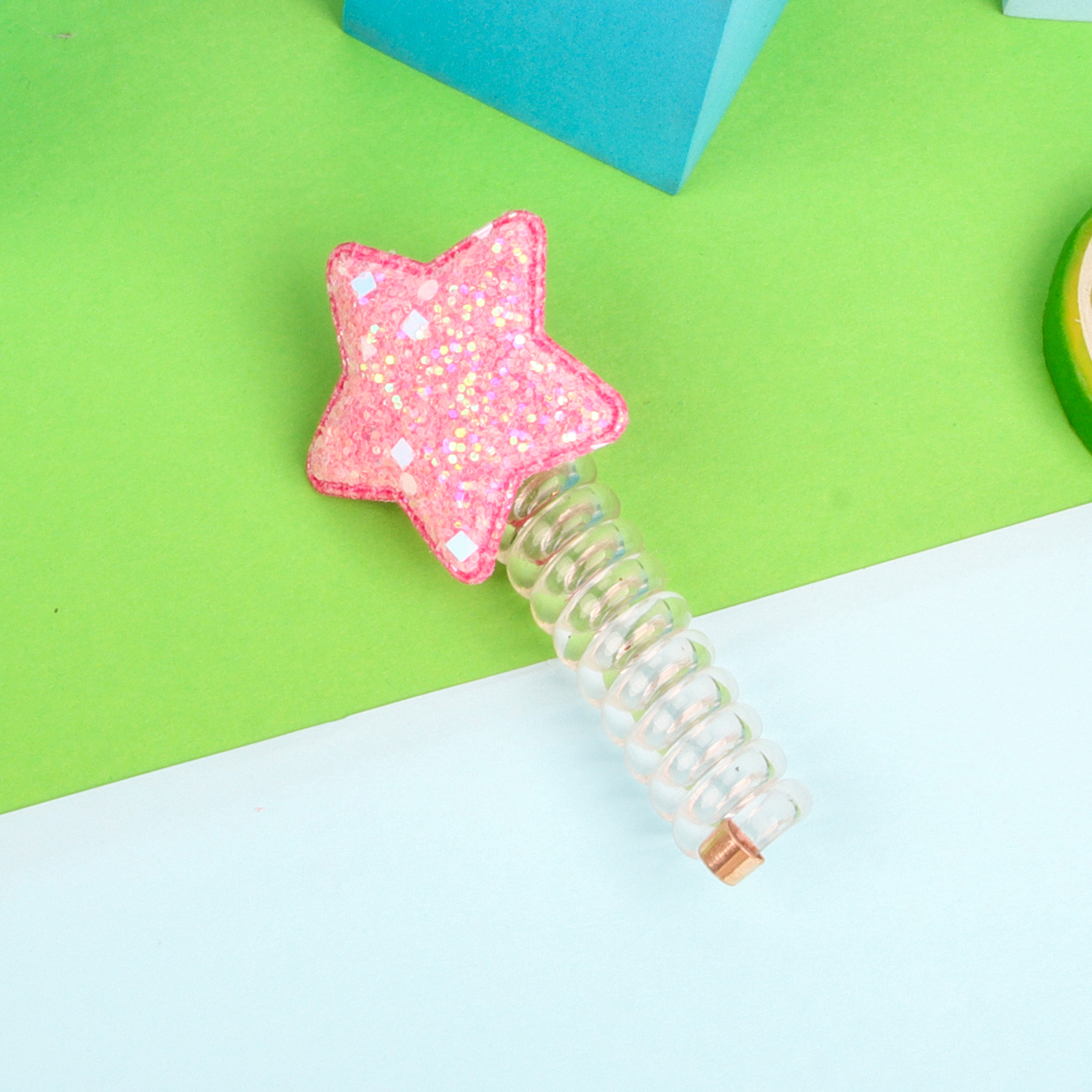 Pailletten Bloem Elastisch Haartouw Schattige Meisjes Telefoondraad Lijn Elasticiteit Glitter Ster Haarband Voor Kinderen Haaraccessoires: GRIJS