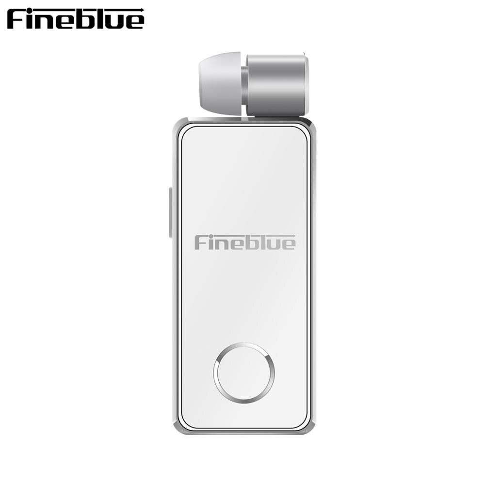 FineBlue F2Pro bluetooth 5.0 aluminum alloy call vibration Wireless Headset In-Ear High Tensile Collar Clip Portable Vibrating: White no box