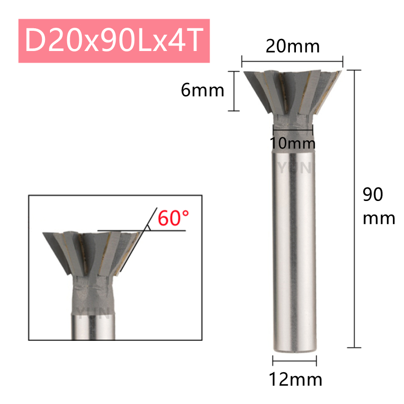 Dovetail Milling Cutter 45 Angle 60 Angle T-slot Milling Cutter Welding Insert Tungsten Carbide Tools CNC Machine Tool 12-60mm: 22mm