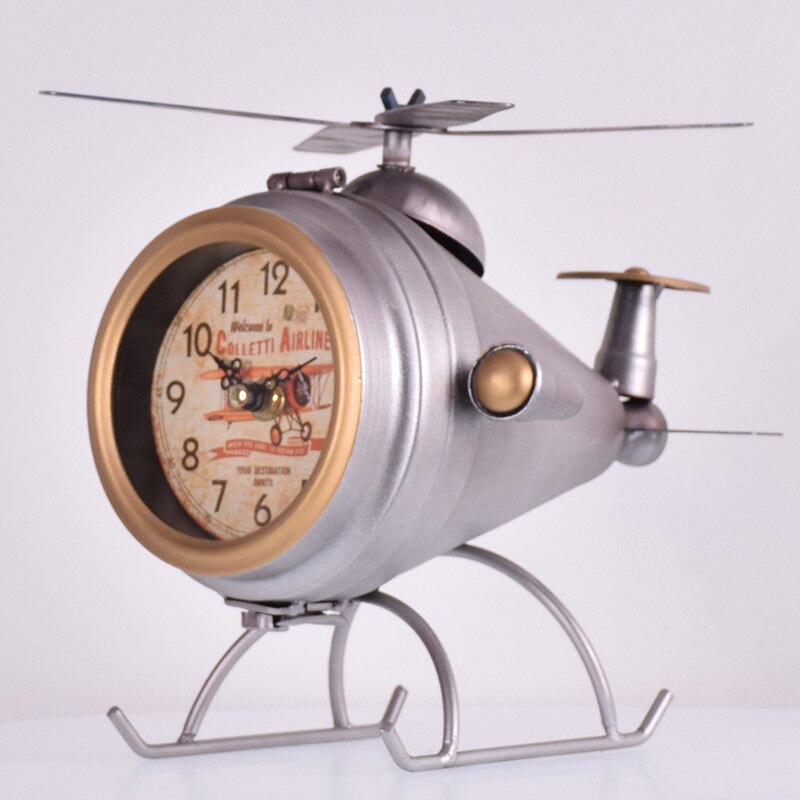 Metal Desk Clock Simple Living Room Bedroom Digital Clock Student Bedside Mute Clock: Silver